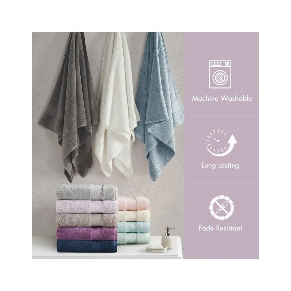 Signature Madison Park 100% Turkish Cotton 6 Piece Towel Set Lavender Mps73-475